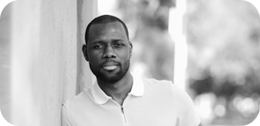 man in black and white picture