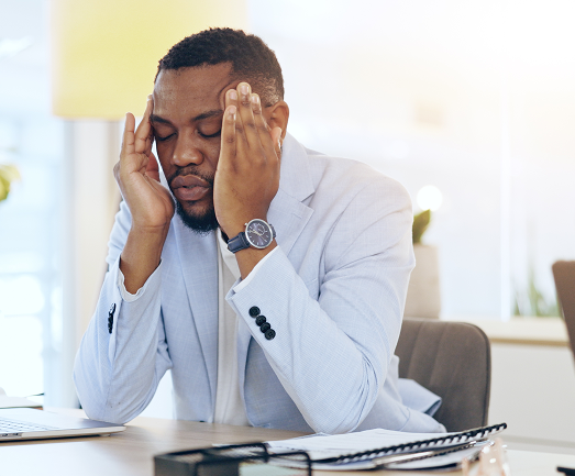 employee with fatigue tired